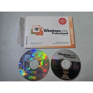 Microsoft Windows 2000 Pro 32 bit Full Version Software CD-ROM with Guide